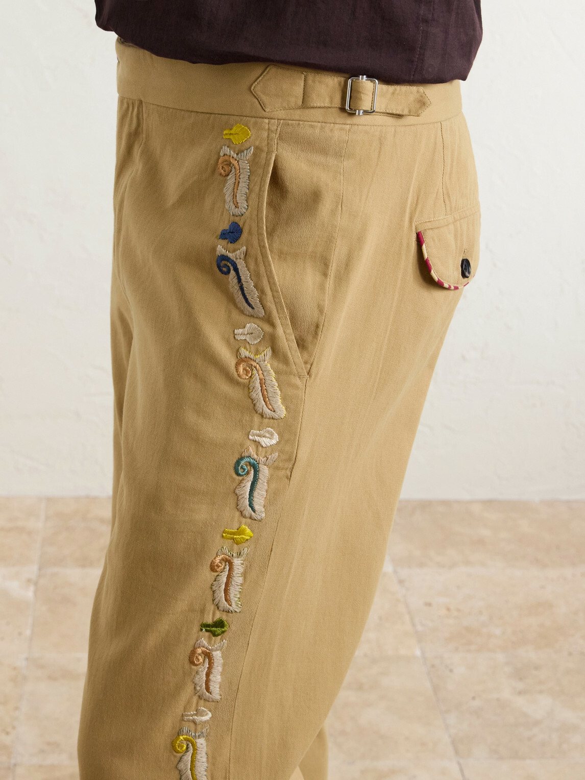 BODE - Straight-Leg Cotton Feather Runner Trousers - Neutrals