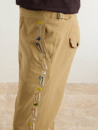 BODE - Straight-Leg Cotton Feather Runner Trousers - Neutrals