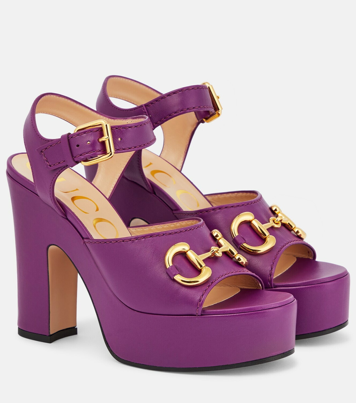 Gucci - Horsebit leather platform sandals