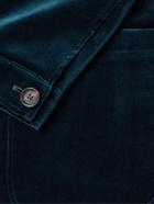Oliver Spencer - Double-Breasted Cotton-Velvet Blazer - Blue