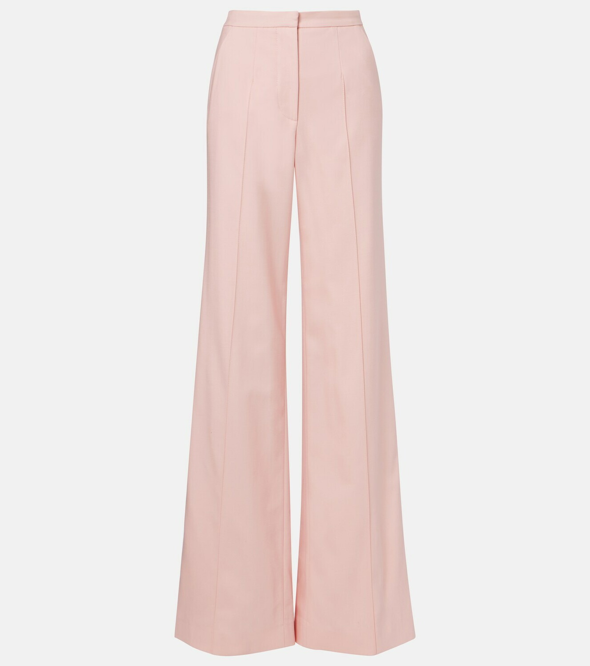 Costarellos Pleated wool-blend wide-leg pants
