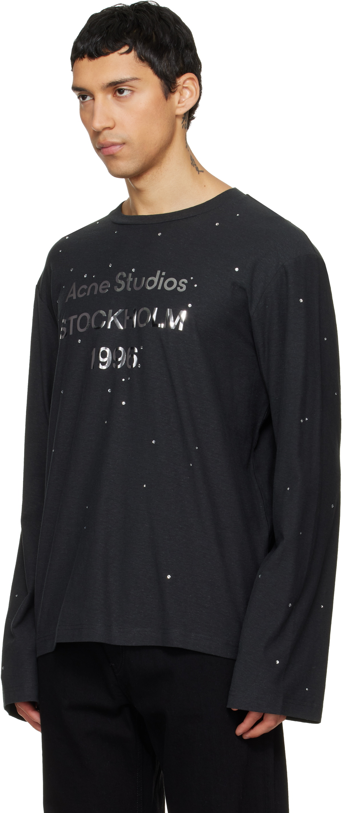 トップス Acne studios Logogram T-Shirt Black Acne Studios Black Logo T-shirt Acne Studios