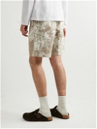 Ninety Percent - Straight-Leg Printed Organic Denim Shorts - Brown
