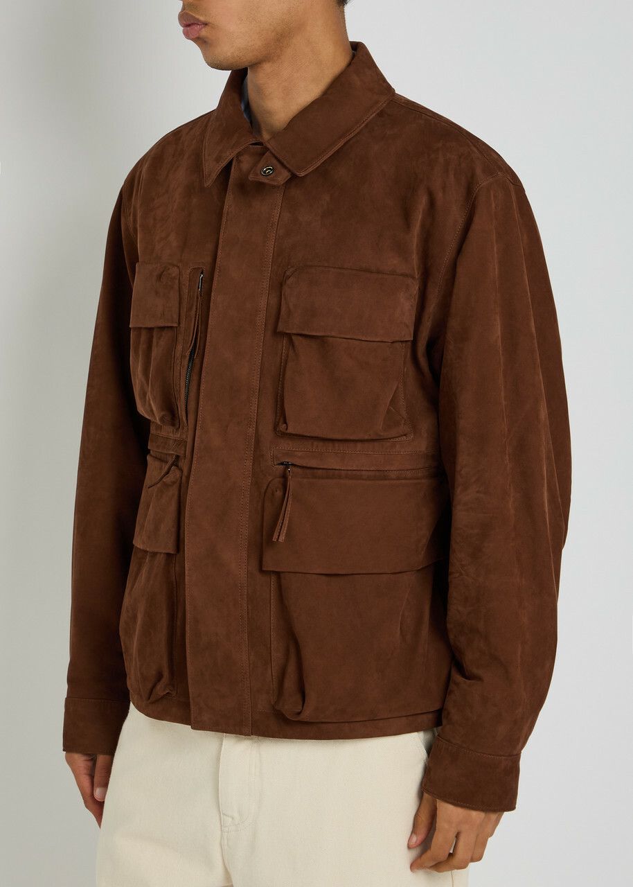 Lemaire Reporter Suede Jacket Brown