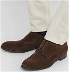 Ermenegildo Zegna - Rivoli Flex Suede Derby Shoes - Men - Dark brown