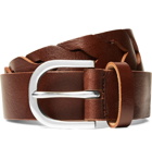 Paul Smith - 3cm Brown Woven Leather Belt - Brown