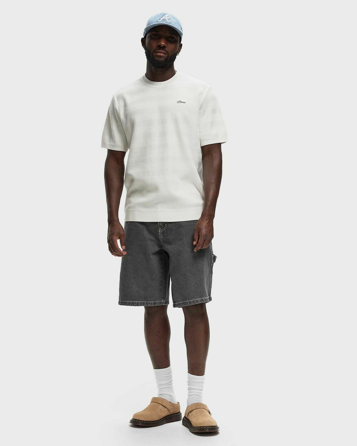 Dime Mtl Wave Knit Ss Shirt White Shortsleeve Dime