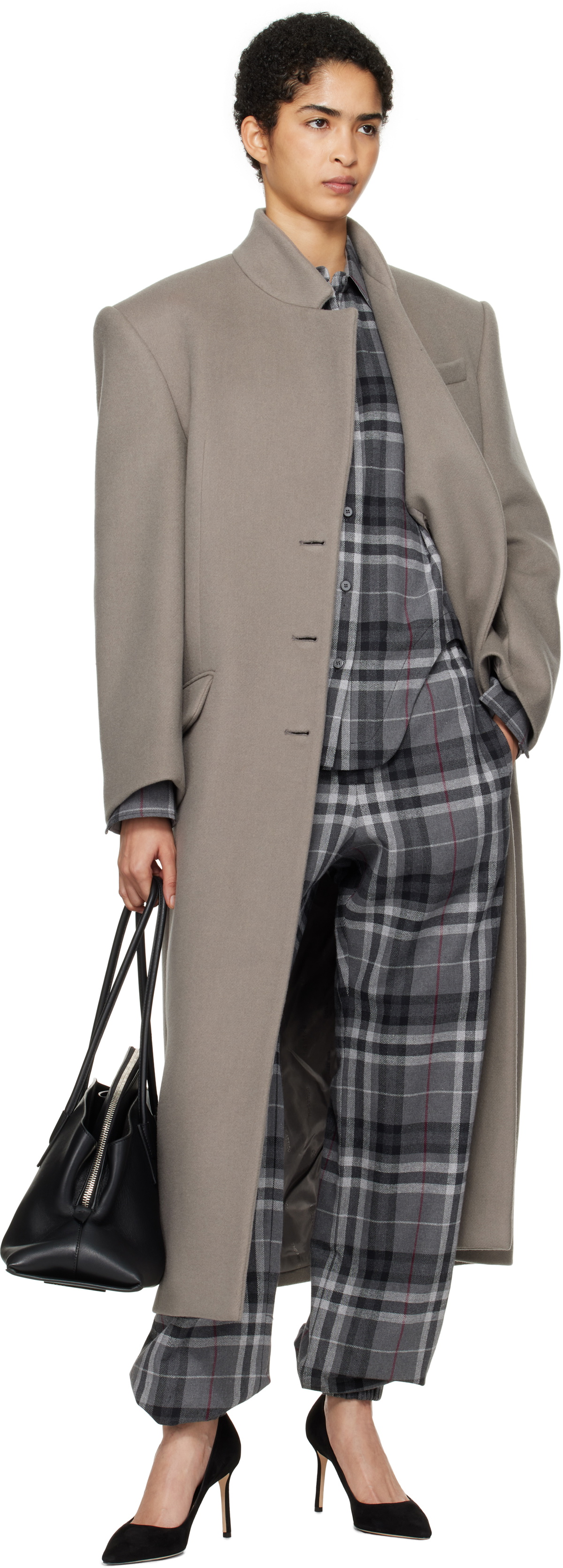 The Attico Black 'La Passeggiata Medium' Top Handle Bag