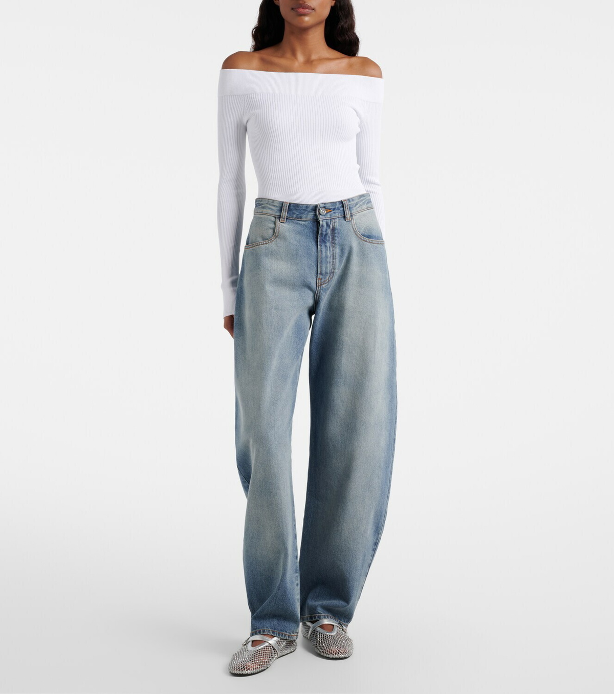 Alaïa Ribbed-knit bodysuit