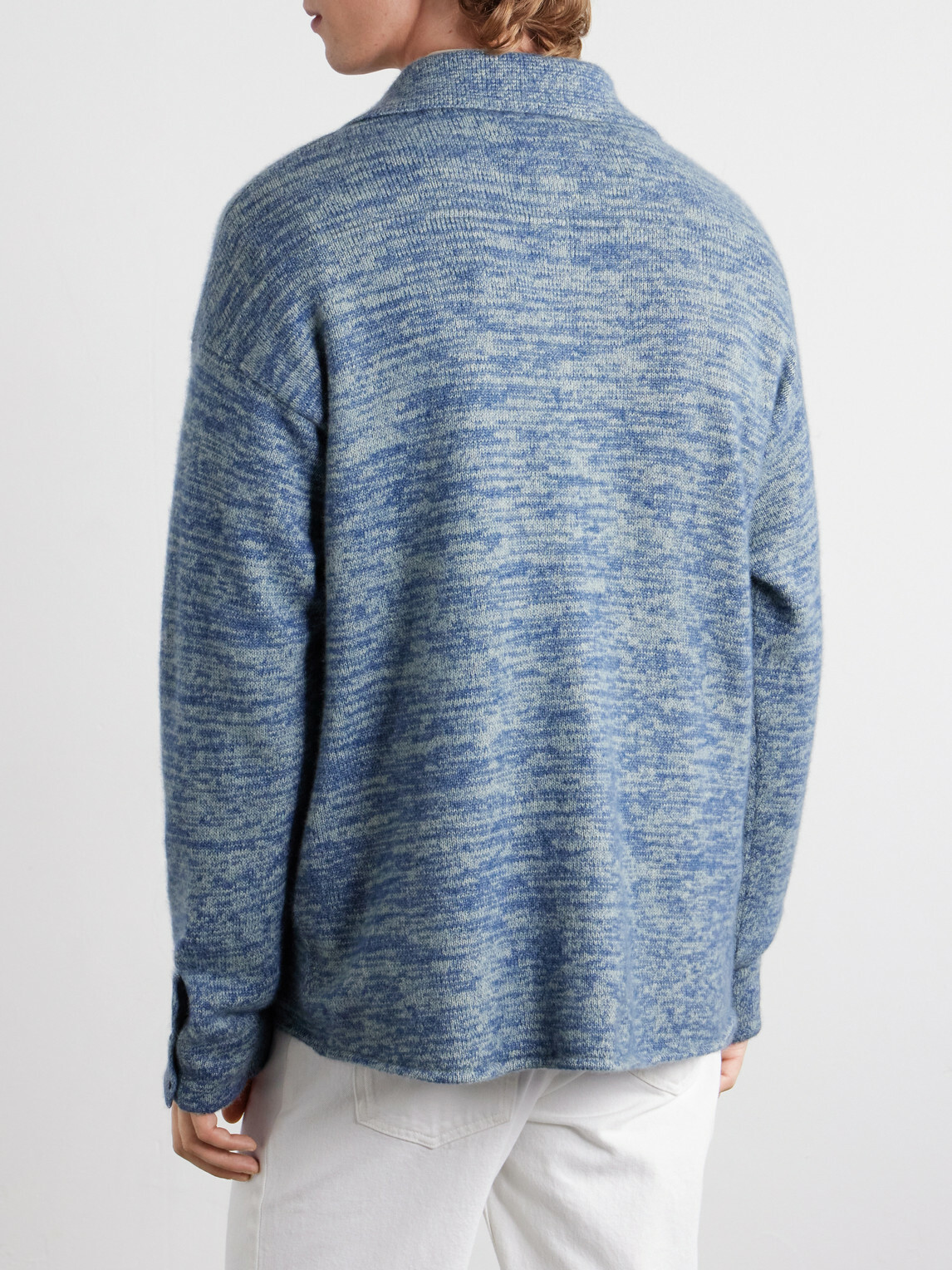 The Elder Statesman - Knitted-Cashmere and Silk-Bend Cardigan - Blue
