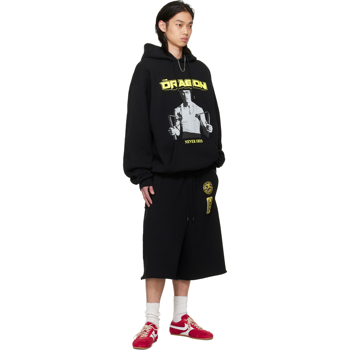LU'U DAN BRUCE LEE x LỰU ĐẠN Black Oversized Hoodie