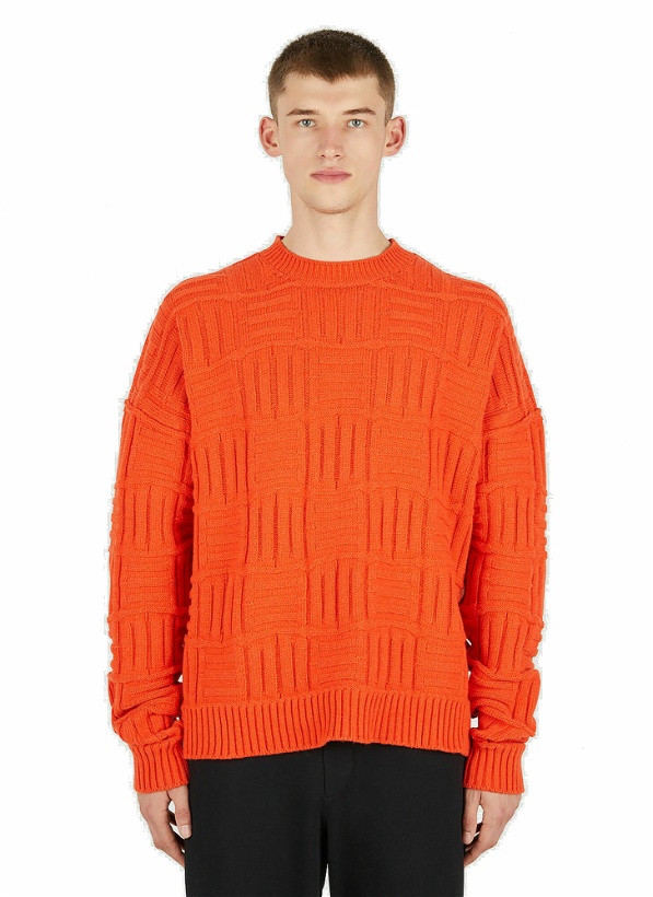 Photo: Raised Knit Sweater in Orange