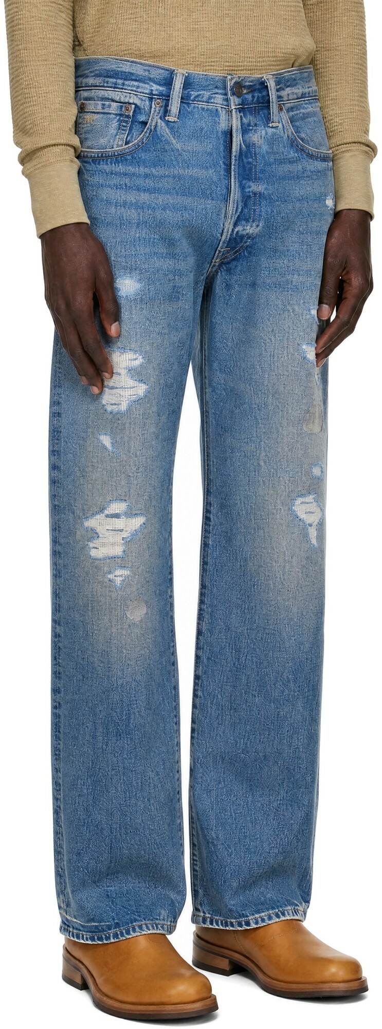 RRL Blue Straight-Leg Jeans
