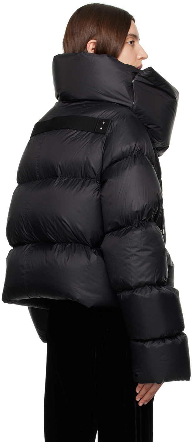 Rick Owens Black Funnel Neck Down Jacket Rick Owens