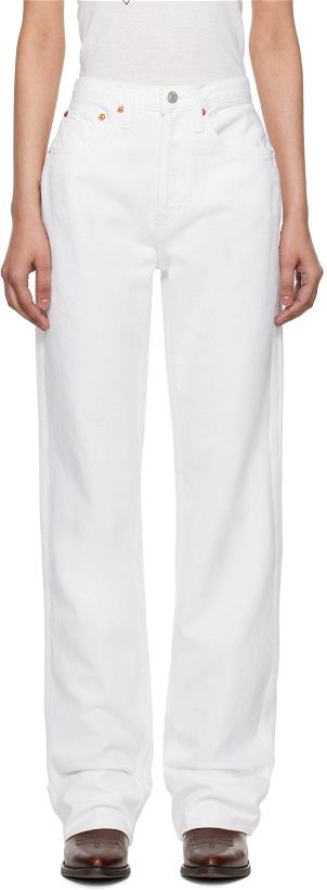 Photo: Re/Done White Loose Long Jeans