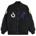 NOMARHYTHM TEXTILE Men's x Needles Patch Varsity Jacket in Black X Mix