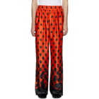 Palomo Spain Red and Black Silk Mercury Dot Trousers