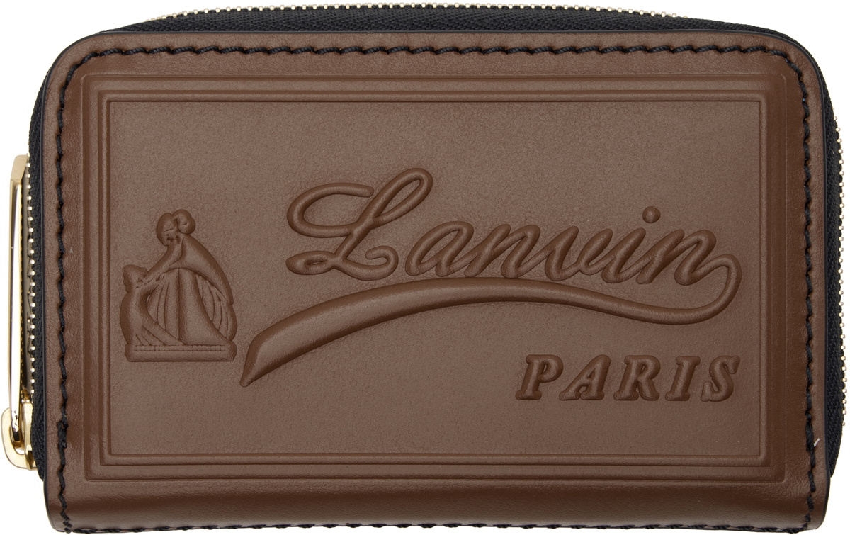 Lanvin Black & Brown 'Catch By Lanvin' Zipped Card Holder