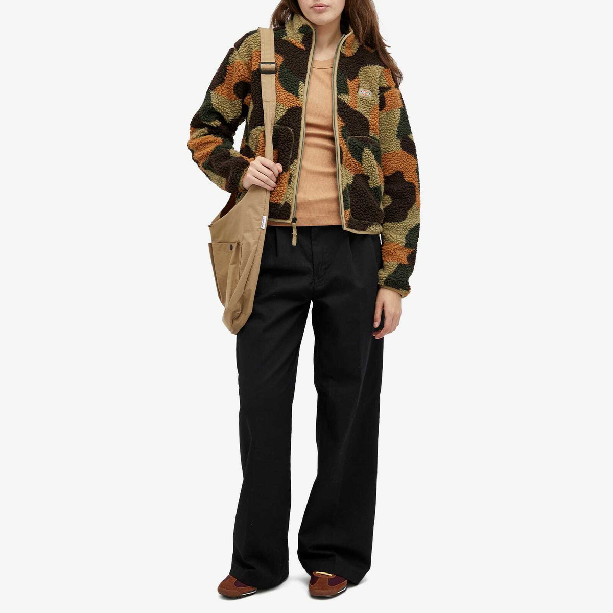 Dickies Women's Mount Hope Camo Fleece in Imperial Green