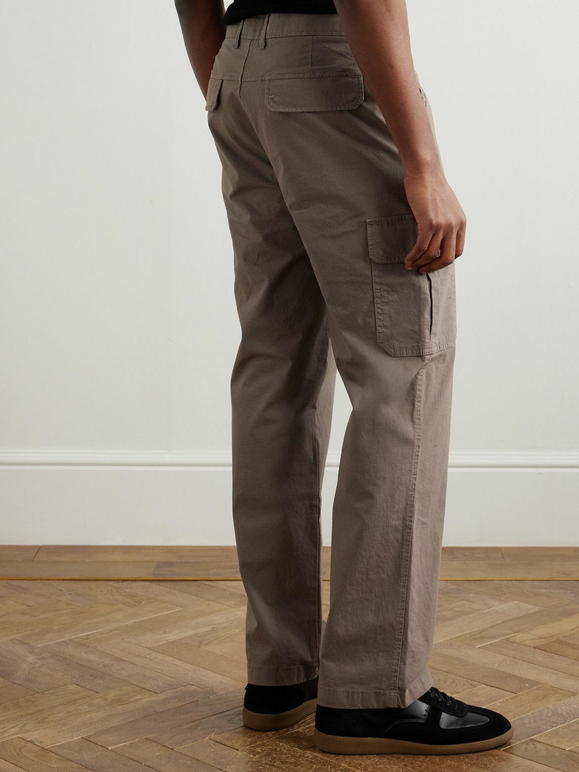 Mr P. - Edward Straight-Leg Organic Cotton-Blend Ripstop Cargo Trousers - Brown