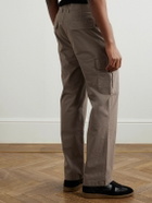 Mr P. - Edward Straight-Leg Organic Cotton-Blend Ripstop Cargo Trousers - Brown