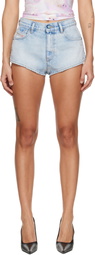 Diesel Blue Frayed Hems Denim Shorts