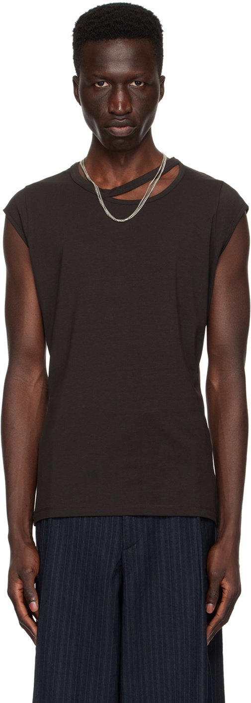 LGN Louis Gabriel Nouchi Brown Cutout T-Shirt