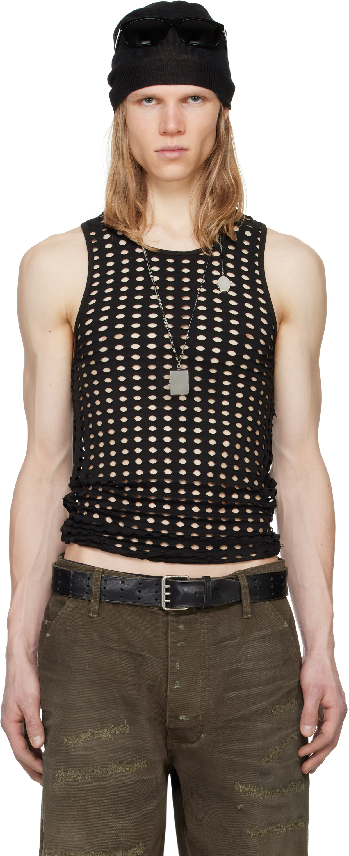 Alexander Digenova Black Laser Cut Tank top
