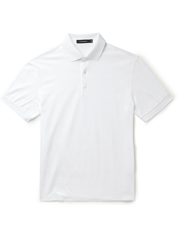 Photo: Ermenegildo Zegna - Cotton-Piqué Polo Shirt - White