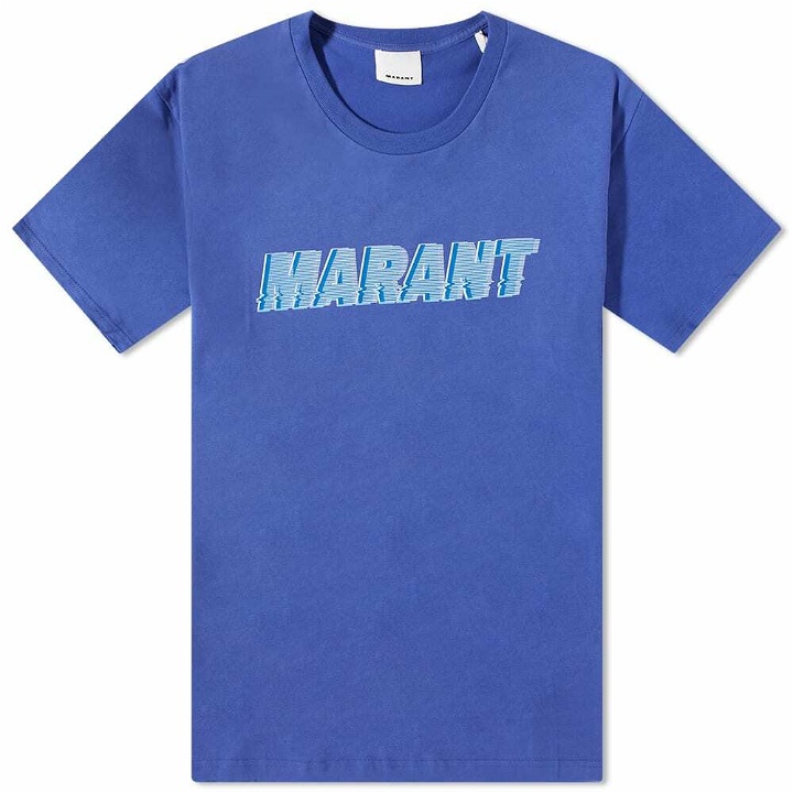 Photo: Isabel Marant Men's Honore Flash Logo T-Shirt in Electric Blue