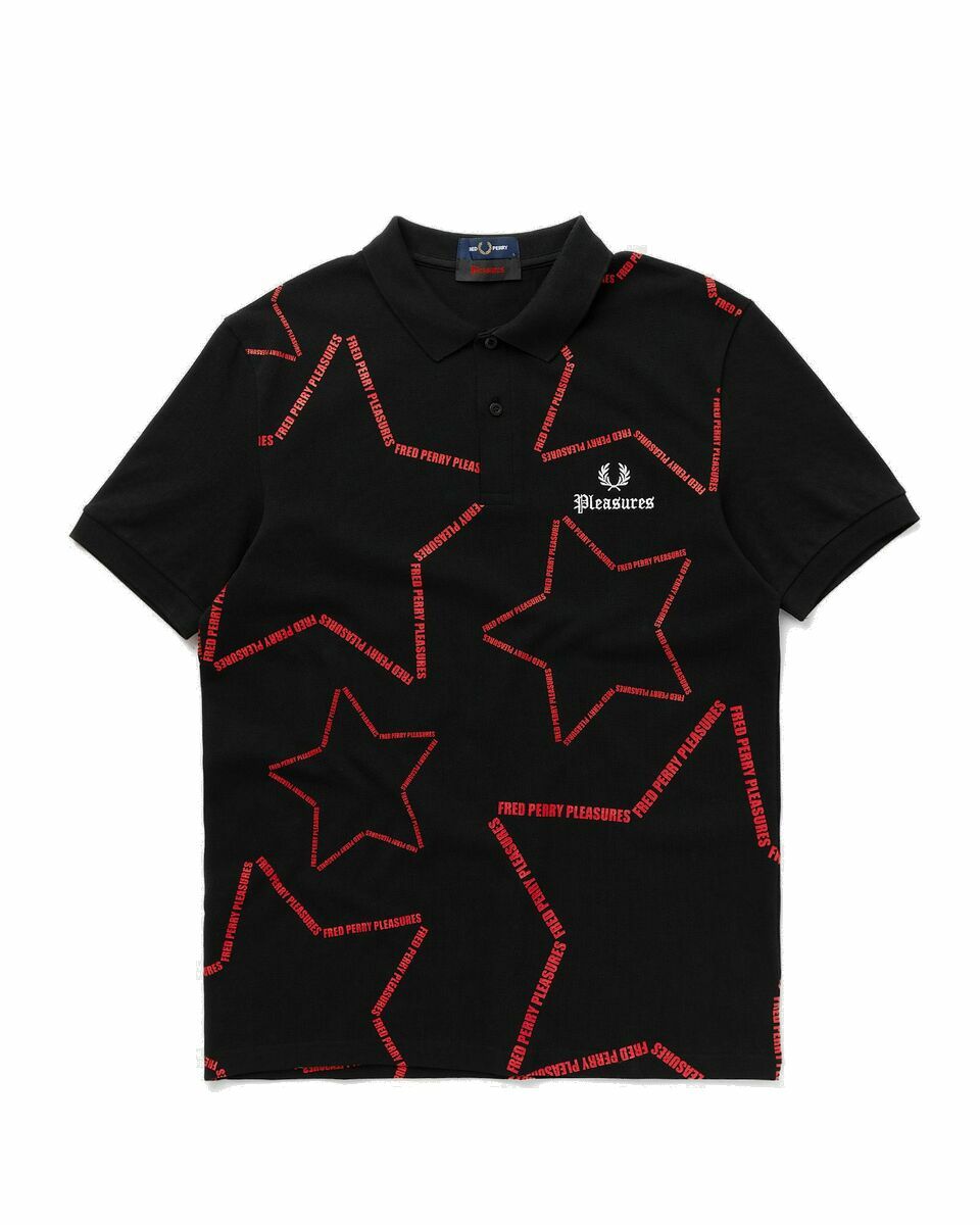 Photo: Fred Perry X Pleasures Star Fred Perry Shirt Black - Mens - Polos