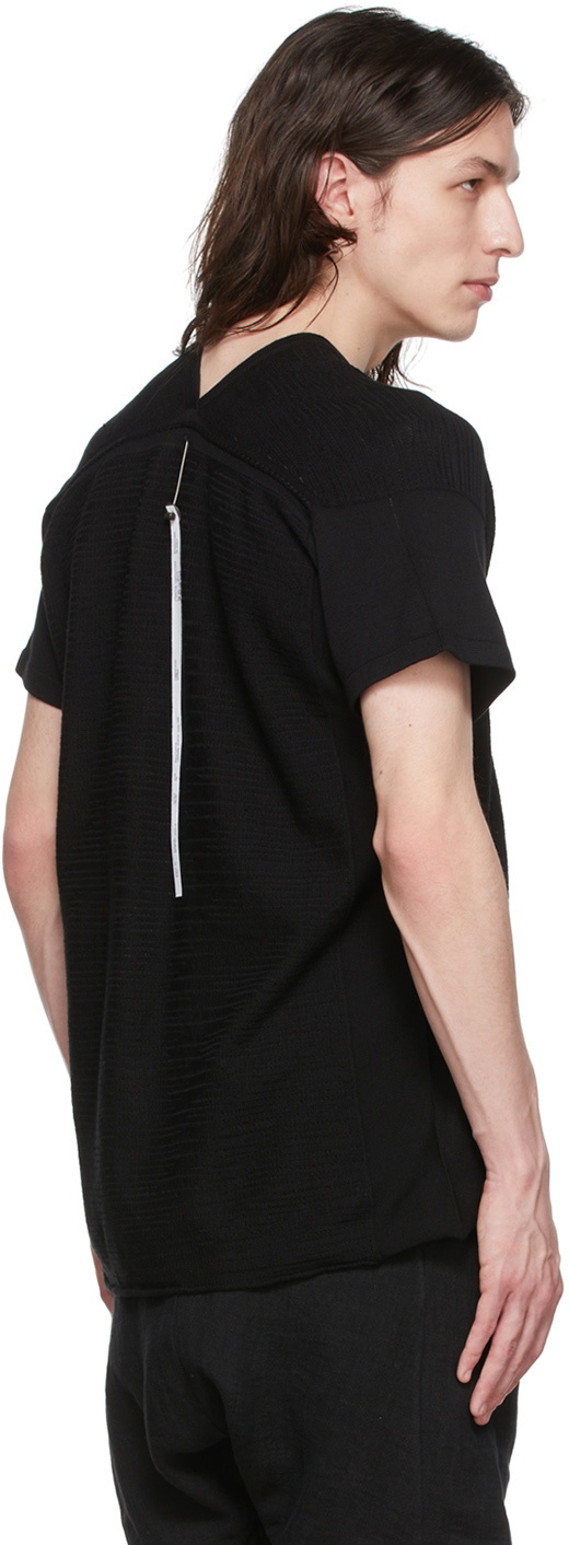 Label Under Construction Black Cotton Henley