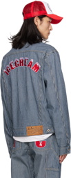 ICECREAM Navy Striped Denim Jacket