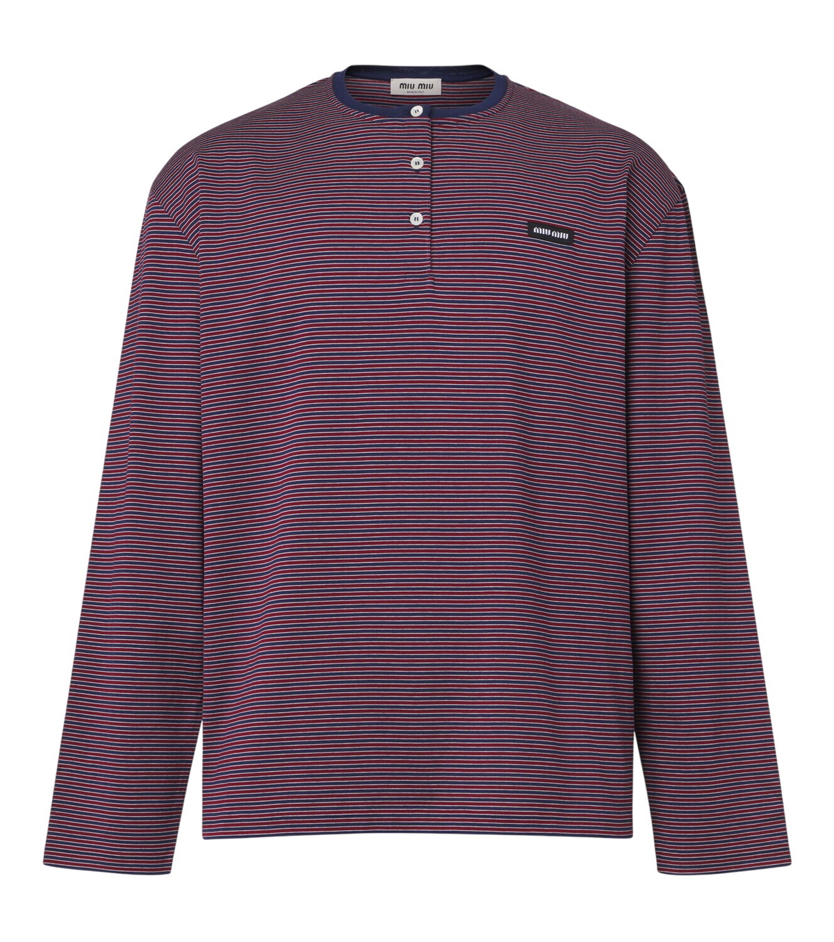 Miu Miu Striped cotton jersey jacquard T-shirt Miu Miu