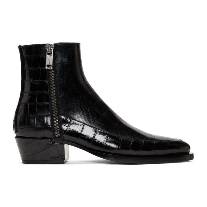 Photo: Givenchy Black Croc Dallas Zip Boots