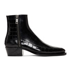 Givenchy Black Croc Dallas Zip Boots