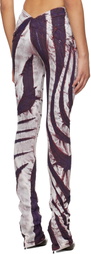 Masha Popova Purple & White V Cut Skinny Jeans