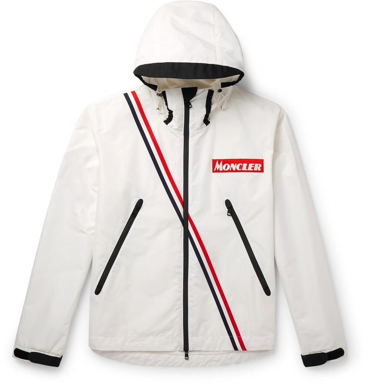 Photo: Moncler - Trakehner Striped Nylon Hooded Jacket - White