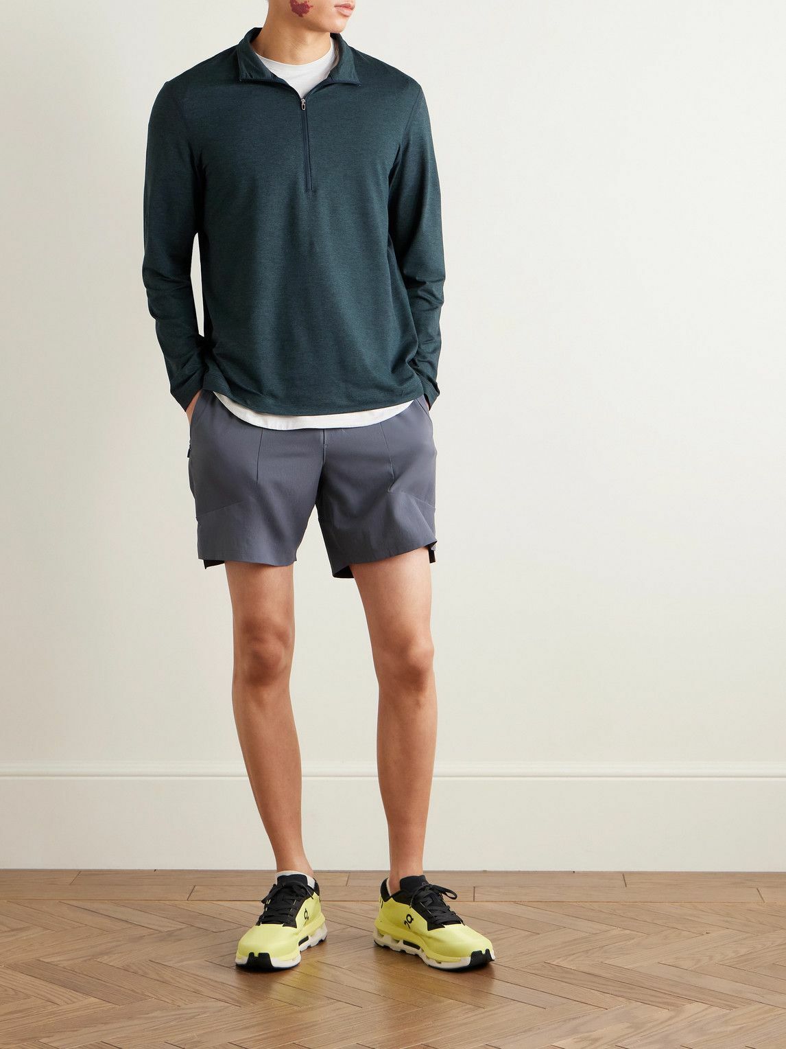 Lululemon - Stretch Recycled-Jersey Half-Zip Sweatshirt - Blue