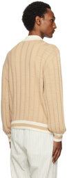King & Tuckfield Brown Oversized Bomber Cardigan