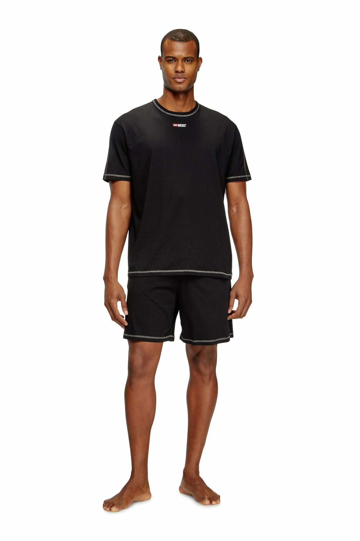 Diesel Short Pajamas set in cotton jersey - Pajamas Mens in Black