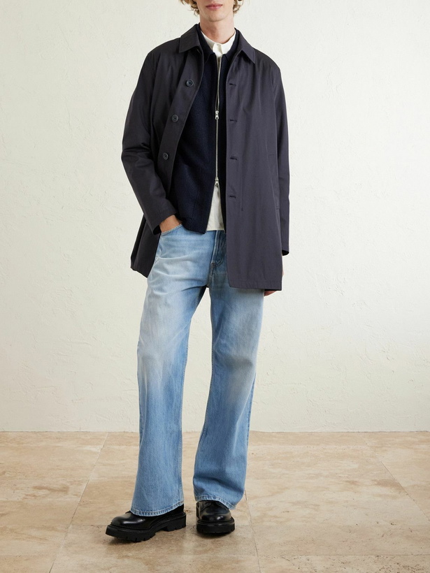 Photo: Herno - Cotton-Gabardine Car Coat - Blue
