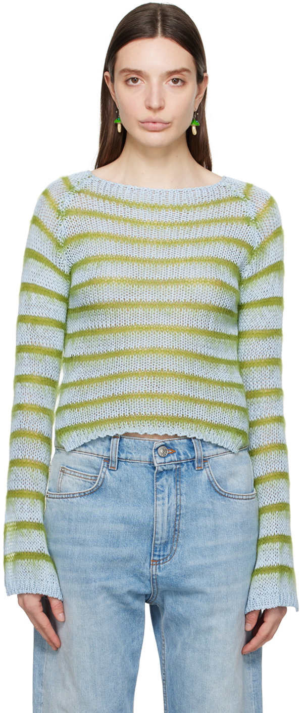 Marni Blue & Green Striped Sweater Marni