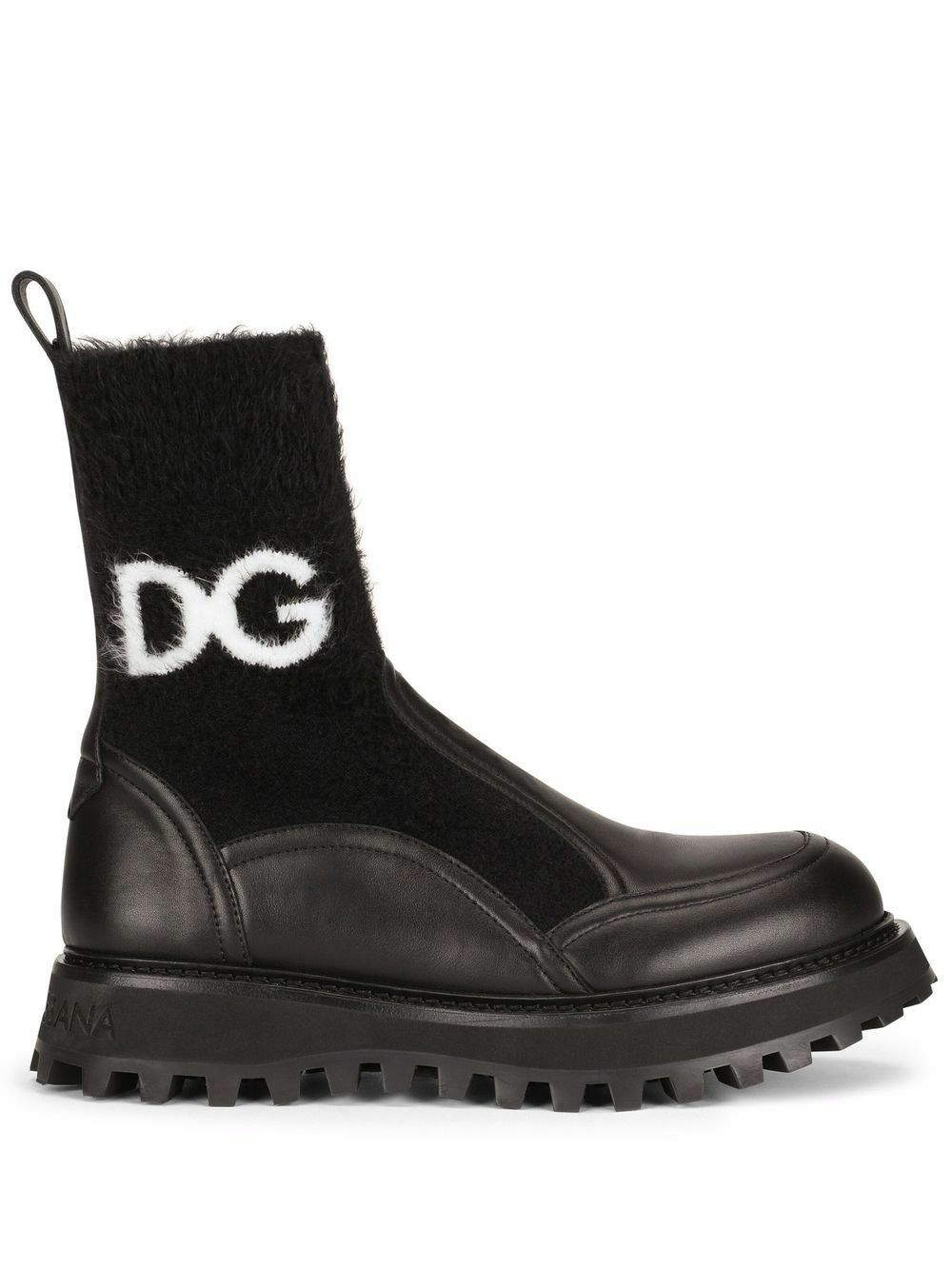 Dolce & Gabbana White Beige DG Logo Mid Calf Boots Shoes main image 1