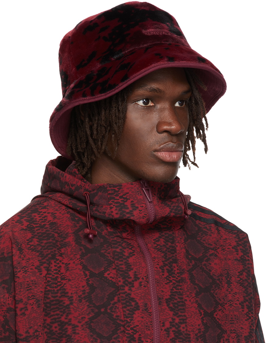 adidas x IVY PARK Reversible Burgundy Faux-Fur Bucket Hat adidas x