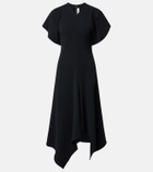 Victoria Beckham Asymmetric draped cady midi dress