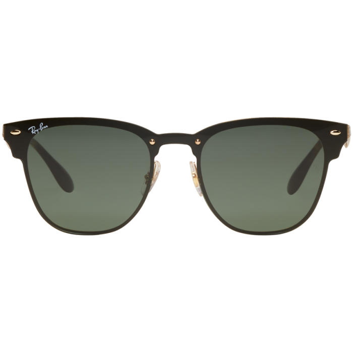 Photo: Ray-Ban Black and Gold Blaze Clubmaster Sunglasses 