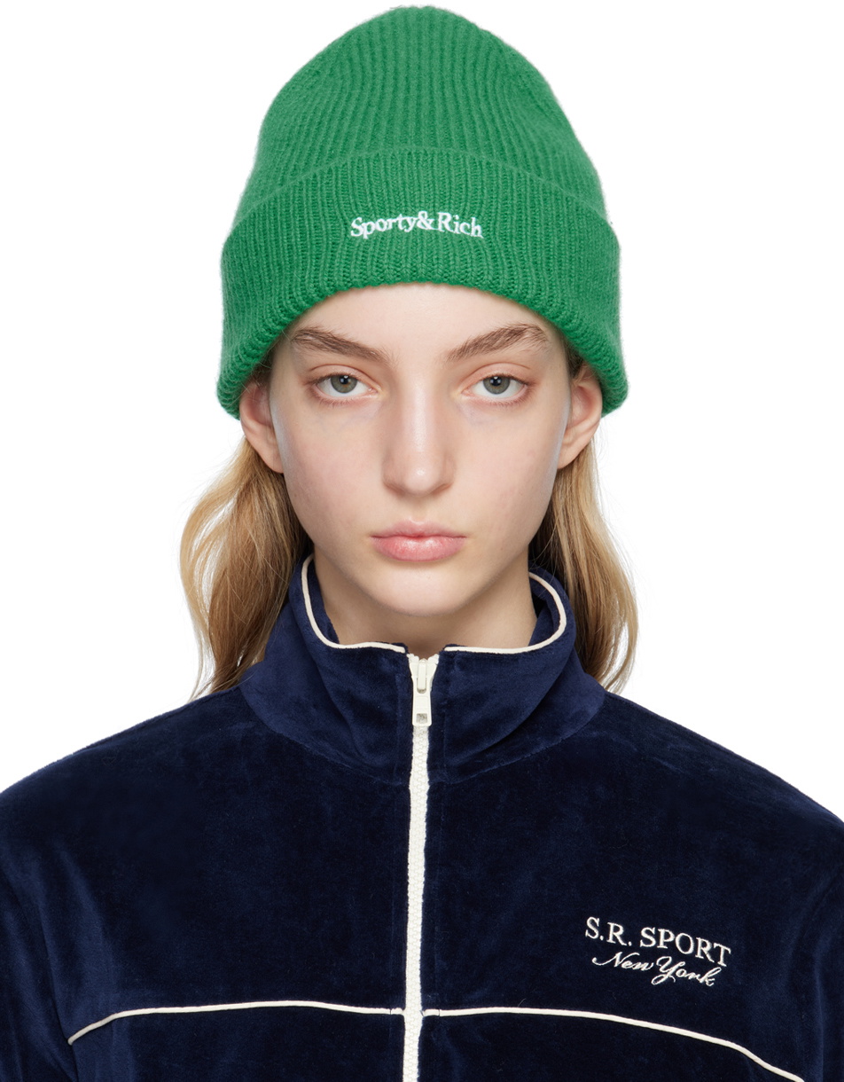 Sporty & Rich Pink Dina Serif Logo Beanie Sporty & Rich