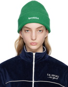 Sporty & Rich Green Serif Logo Beanie