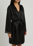 Simone PÉRÈLE Love Me Silk-satin Robe Black